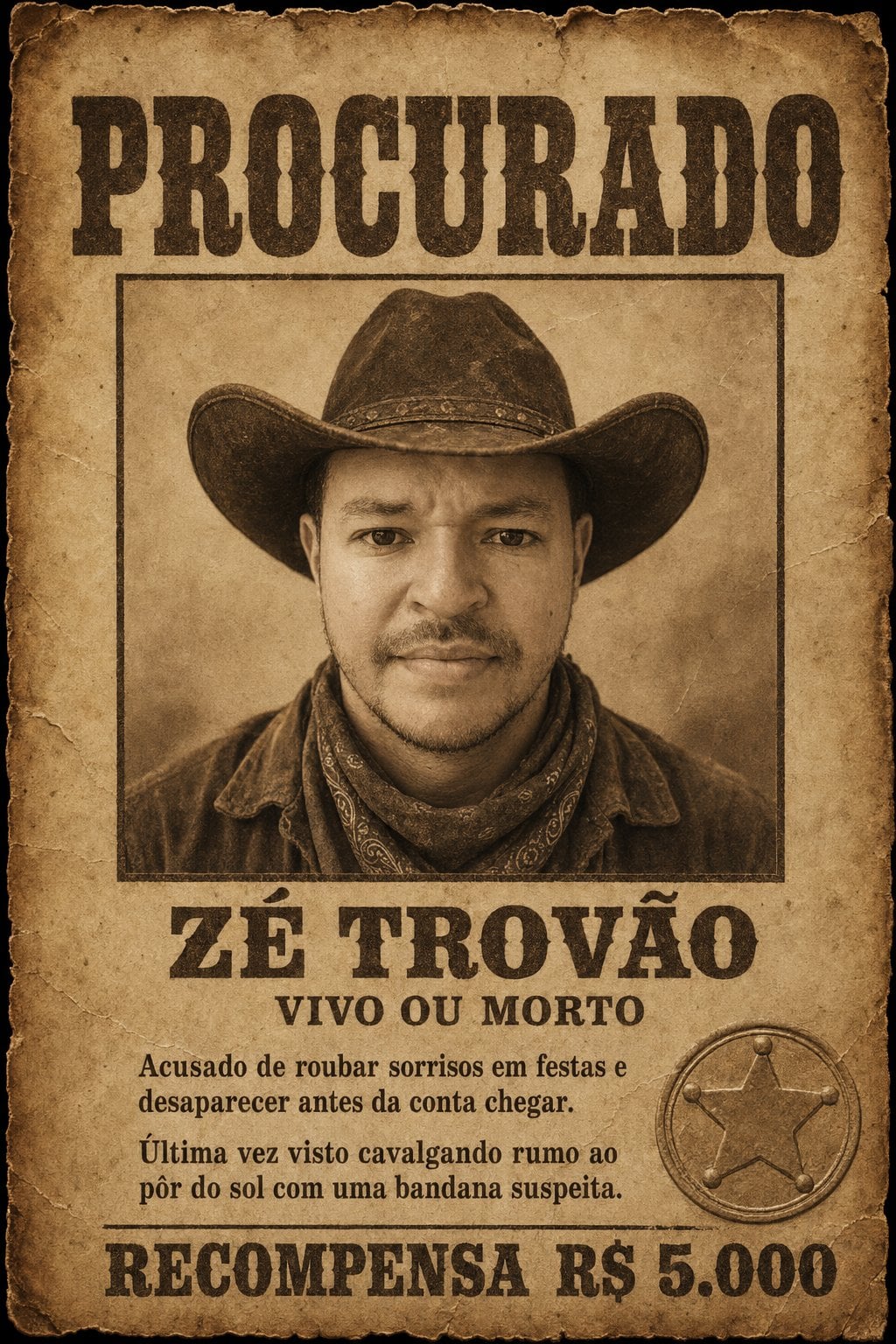 Cartaz Wanted Personalizado